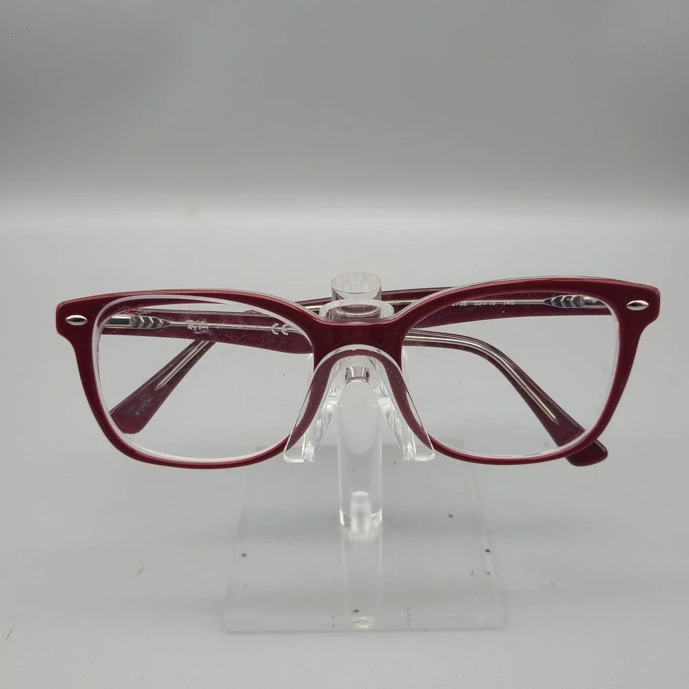 Ray-Ban RB 5285 5738 Cherry Red Clear Square Eyeglasses Frames 53-19-145